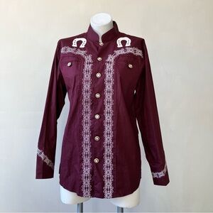 White Diamonds | Charro Button Down Equestrian Western Shirt